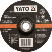 YT-6121 YATO Kotouč na kov 115 x 22 x 6,0 mm vypouklý brusný YT-6121 YATO